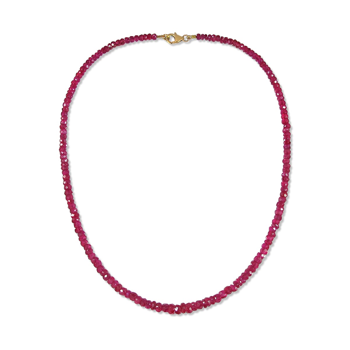 117.55 Ctw Natural Myanmar Jedi Red Spinel Necklace 20 inches with 9KT Gold Clasp