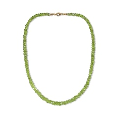 120.24 Ctw Natural Peridot Necklace 17 inches with 9KT Gold Clasp