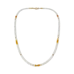 66.69 Ctw Natural Mexico Opal Necklace 20 inches with 9KT Gold Clasp