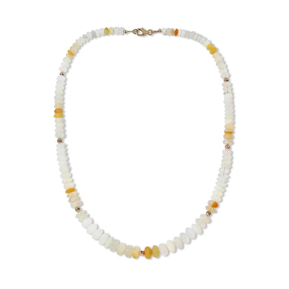 131.49 Ctw Natural Mexico Opal Necklace 18 inches with 9KT Gold Clasp