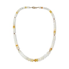 131.49 Ctw Natural Mexico Opal Necklace 18 inches with 9KT Gold Clasp
