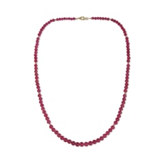 165.84 Ctw Natural Myanmar Ruby Necklace 23 inches with 9KT Gold Clasp