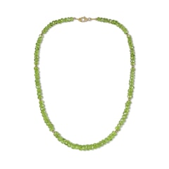 108.78 Ctw Natural Peridot Necklace 16 inches with 9KT Gold Clasp