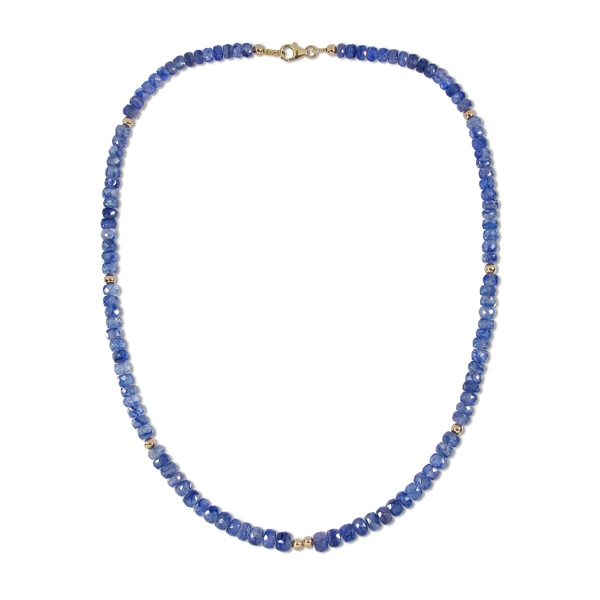 155.43 Ctw Natural Ceylon Blue Sapphire Necklace 17 inches with 9KT Gold Clasp