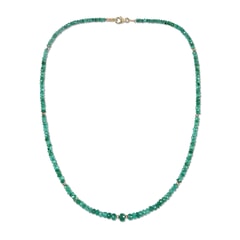 64.04 Ctw Natural Emerald Necklace 18 inches with 9KT Gold Clasp