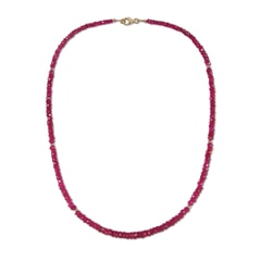 91.67 Ctw Natural Myanmar Jedi Red Spinel Necklace 16 inches with 9KT Gold Clasp