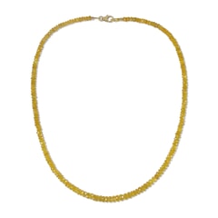 95.65 Ctw Natural Ceylon Yellow Sapphire Necklace 18 inches with 9KT Gold Clasp