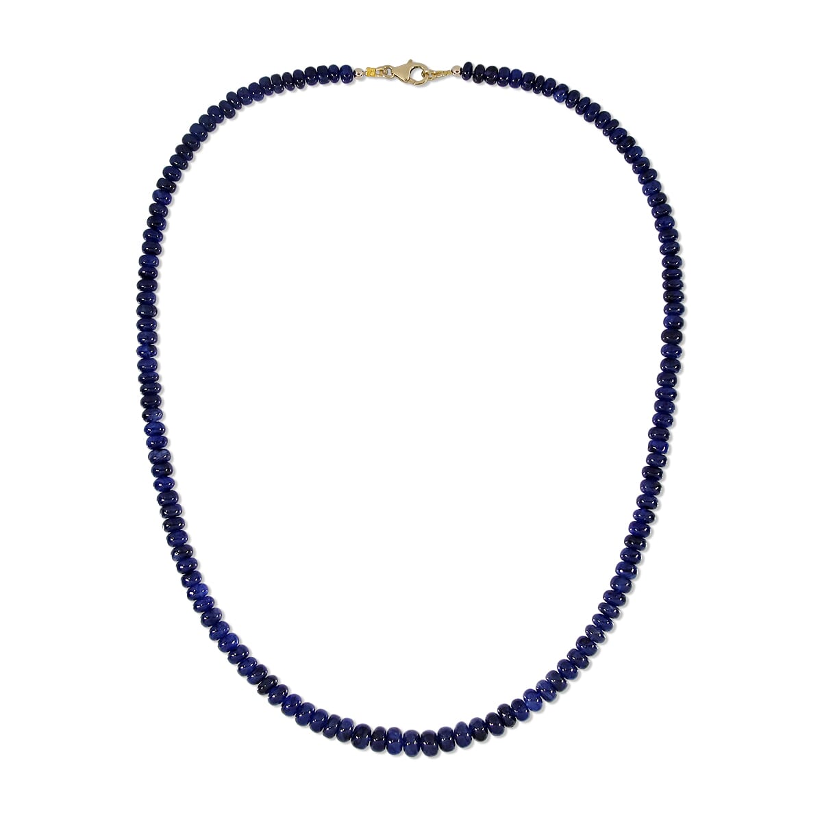 175.95 Ctw Natural Blue Sapphire Necklace 18 inches with 9KT Gold Clasp