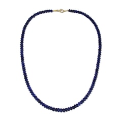 175.95 Ctw Natural Blue Sapphire Necklace 18 inches with 9KT Gold Clasp
