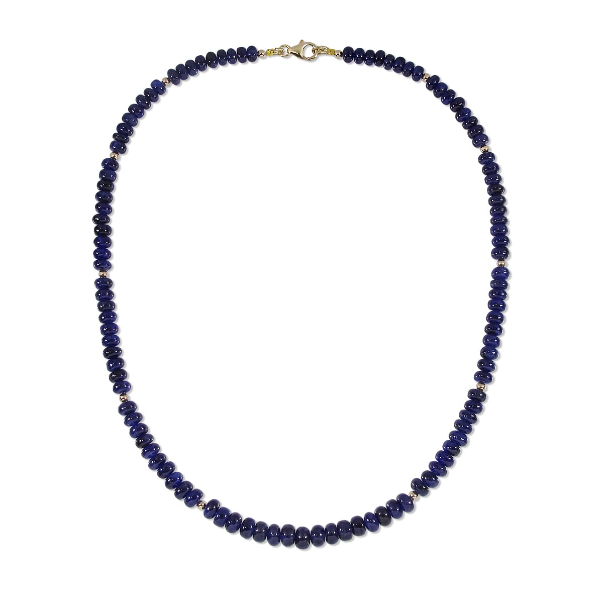 166.47 Ctw Natural Blue Sapphire Necklace 18 inches with 9KT Gold Clasp