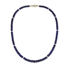 166.47 Ctw Natural Blue Sapphire Necklace 18 inches with 9KT Gold Clasp