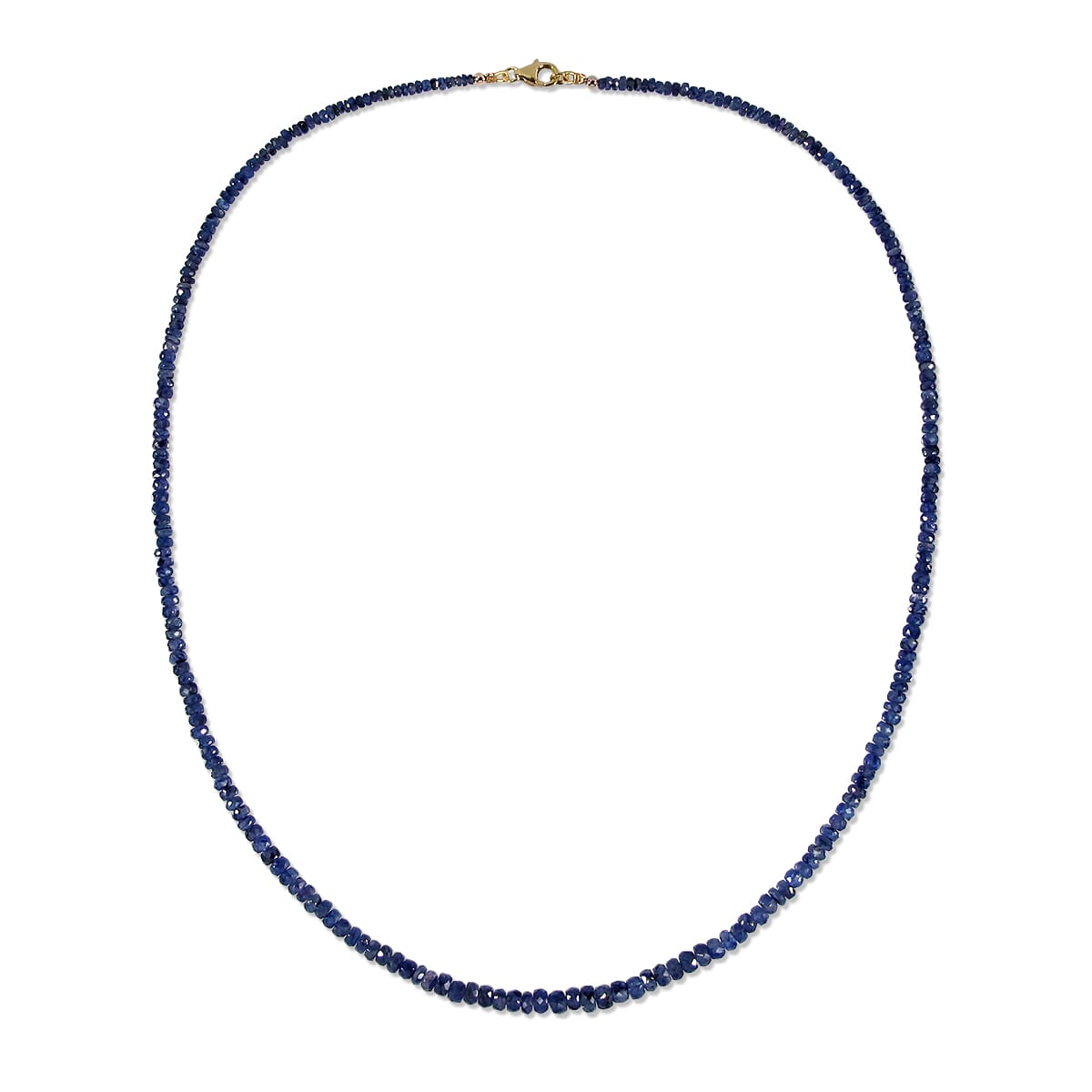 98.34 Ctw Natural Blue Sapphire Necklace 22 inches with 9KT Gold Clasp