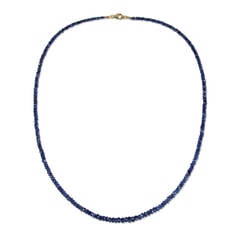 98.34 Ctw Natural Blue Sapphire Necklace 22 inches with 9KT Gold Clasp