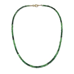 58.32 Ctw Natural Tsavorite Necklace 17 inches with 9KT Gold Clasp