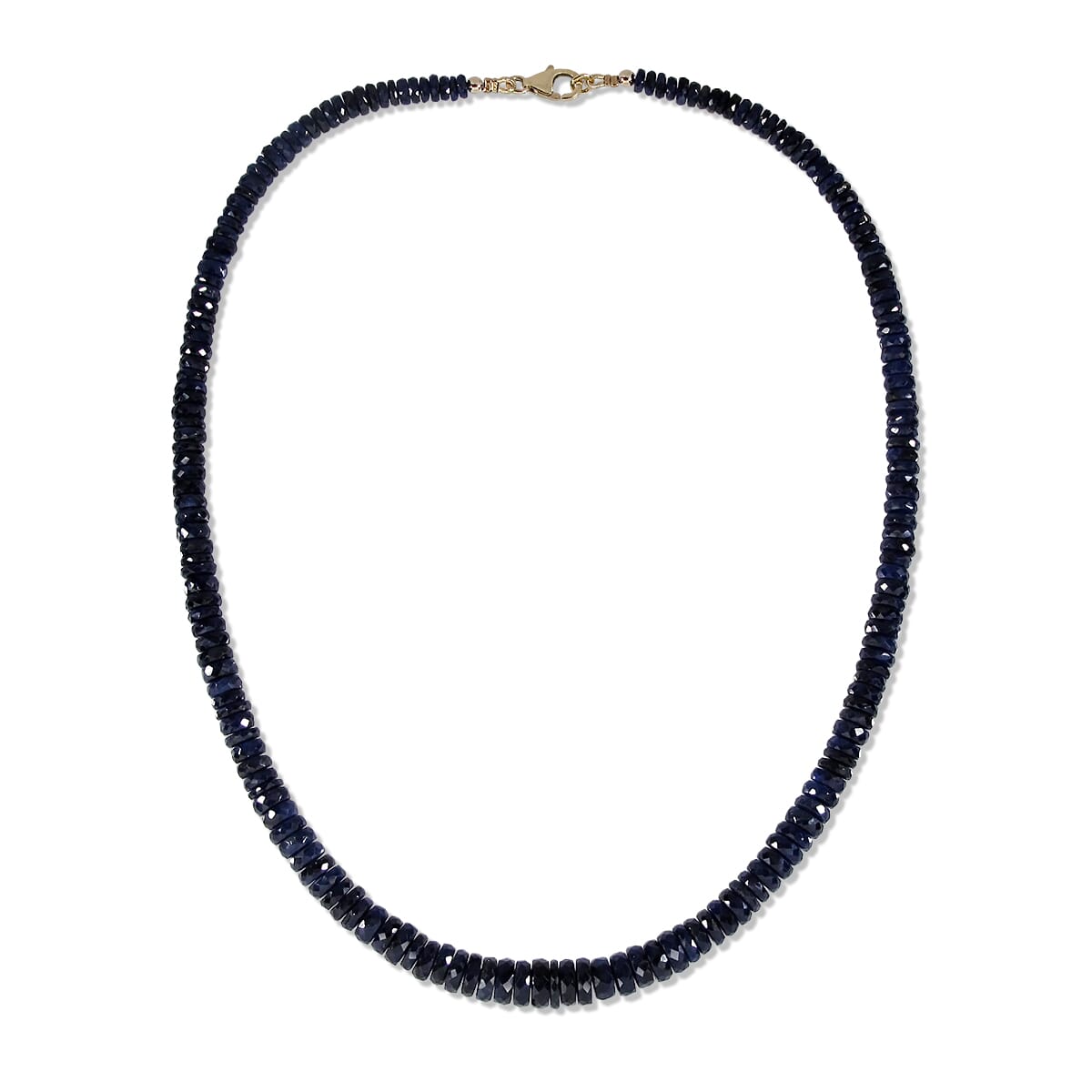 171.86 Ctw Natural Blue Sapphire Necklace 17 inches with 9KT Gold Clasp