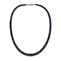 171.86 Ctw Natural Blue Sapphire Necklace 17 inches with 9KT Gold Clasp