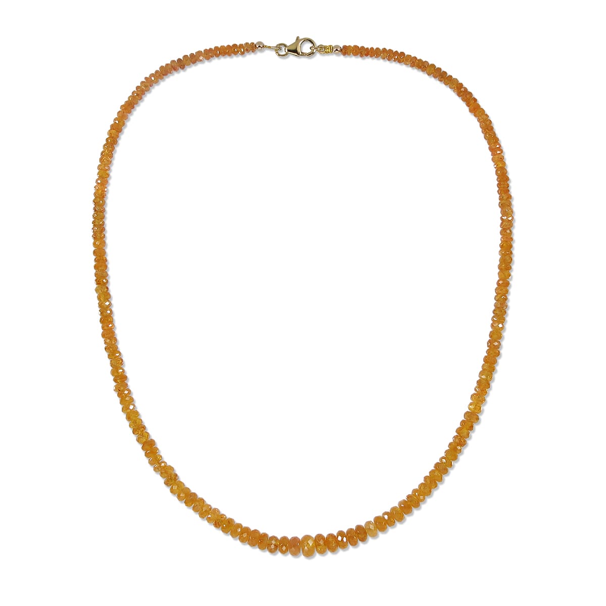 94.48 Ctw Natural Ceylon Yellow Sapphire Necklace 18 inches with 9KT Gold Clasp