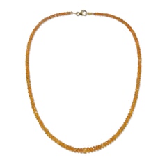 94.48 Ctw Natural Ceylon Yellow Sapphire Necklace 18 inches with 9KT Gold Clasp