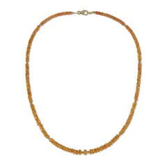 87.86 Ctw Natural Ceylon Yellow Sapphire Necklace 18 inches with 9KT Gold Clasp