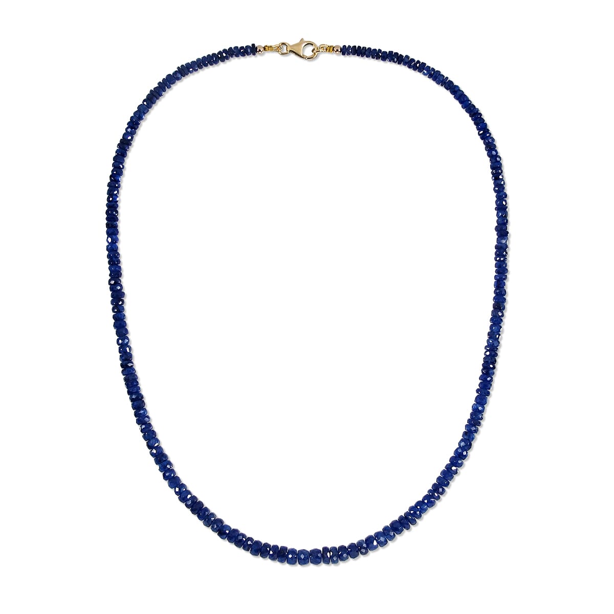 88.60 Ctw Natural Blue Sapphire Necklace 18 inches with 9KT Gold Clasp