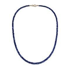 88.60 Ctw Natural Blue Sapphire Necklace 18 inches with 9KT Gold Clasp