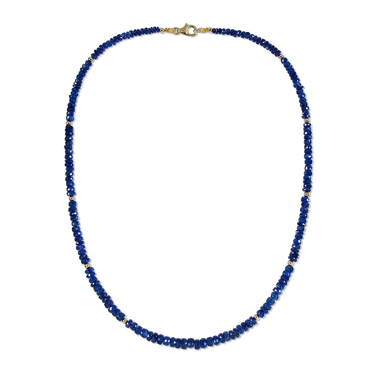 89.28 Ctw Natural Blue Sapphire Necklace 18 inches with 9KT Gold Clasp