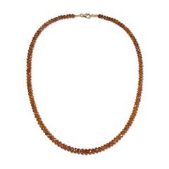 131.87 Ctw Natural Hessonite Necklace 18 inches with 9KT Gold Clasp