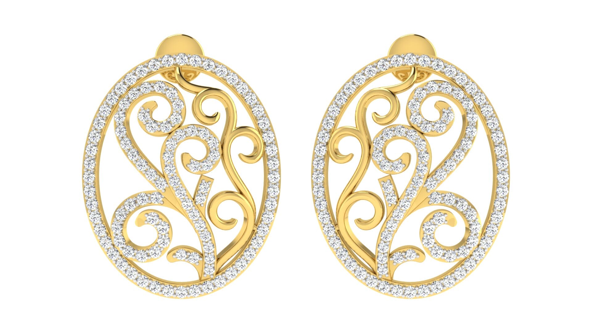 18KT Gold and 0.95 Carat Diamond Earrings