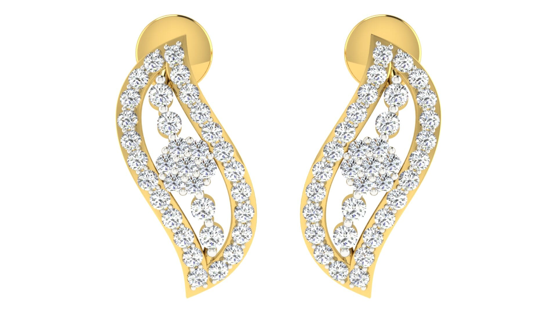 18KT Gold and 0.39 Carat Diamond Earrings