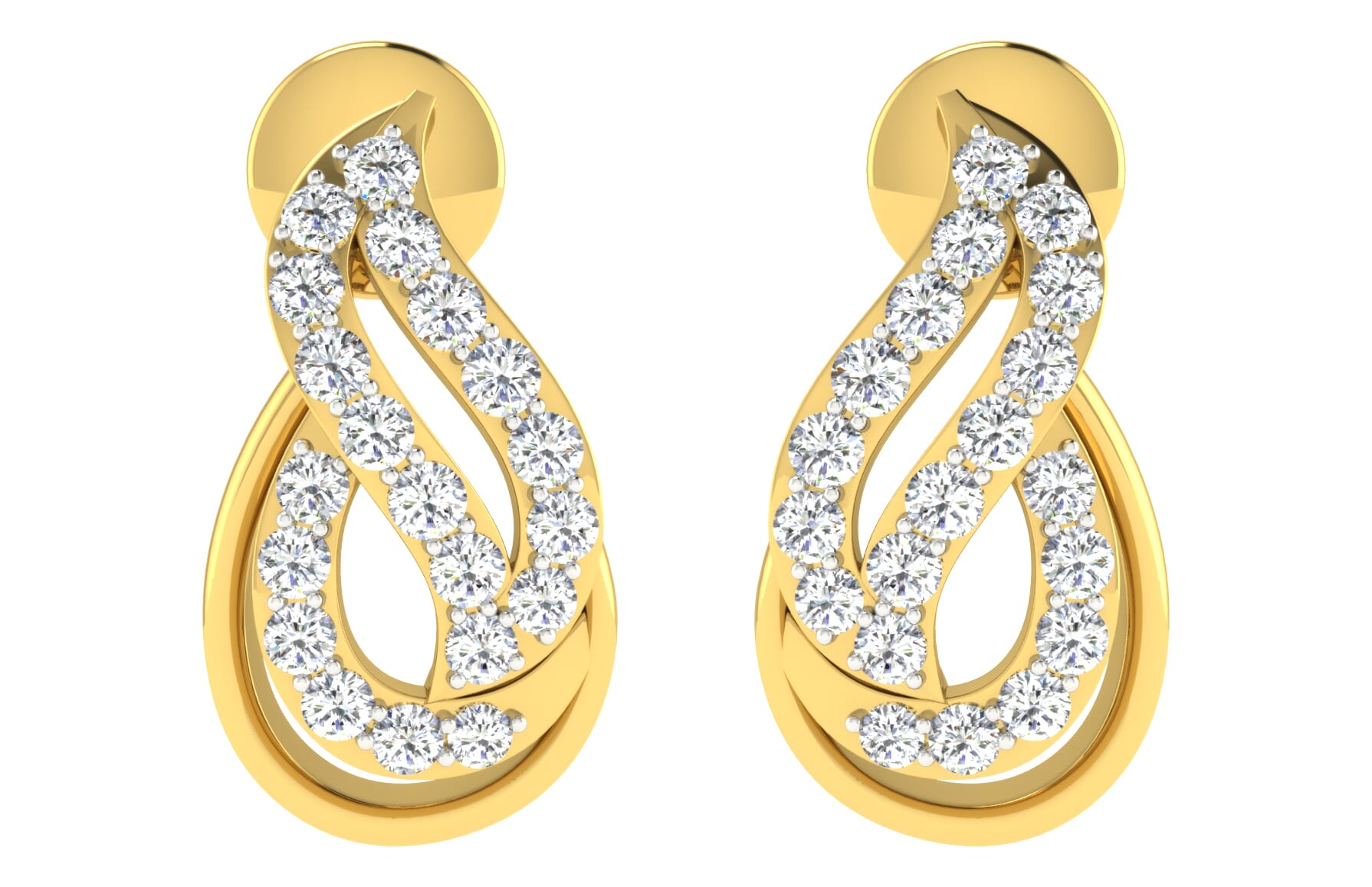 18KT Gold and 0.28 Carat Diamond Earrings