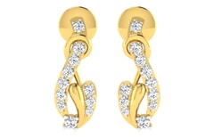 18KT Gold and 0.14 Carat Diamond Earrings