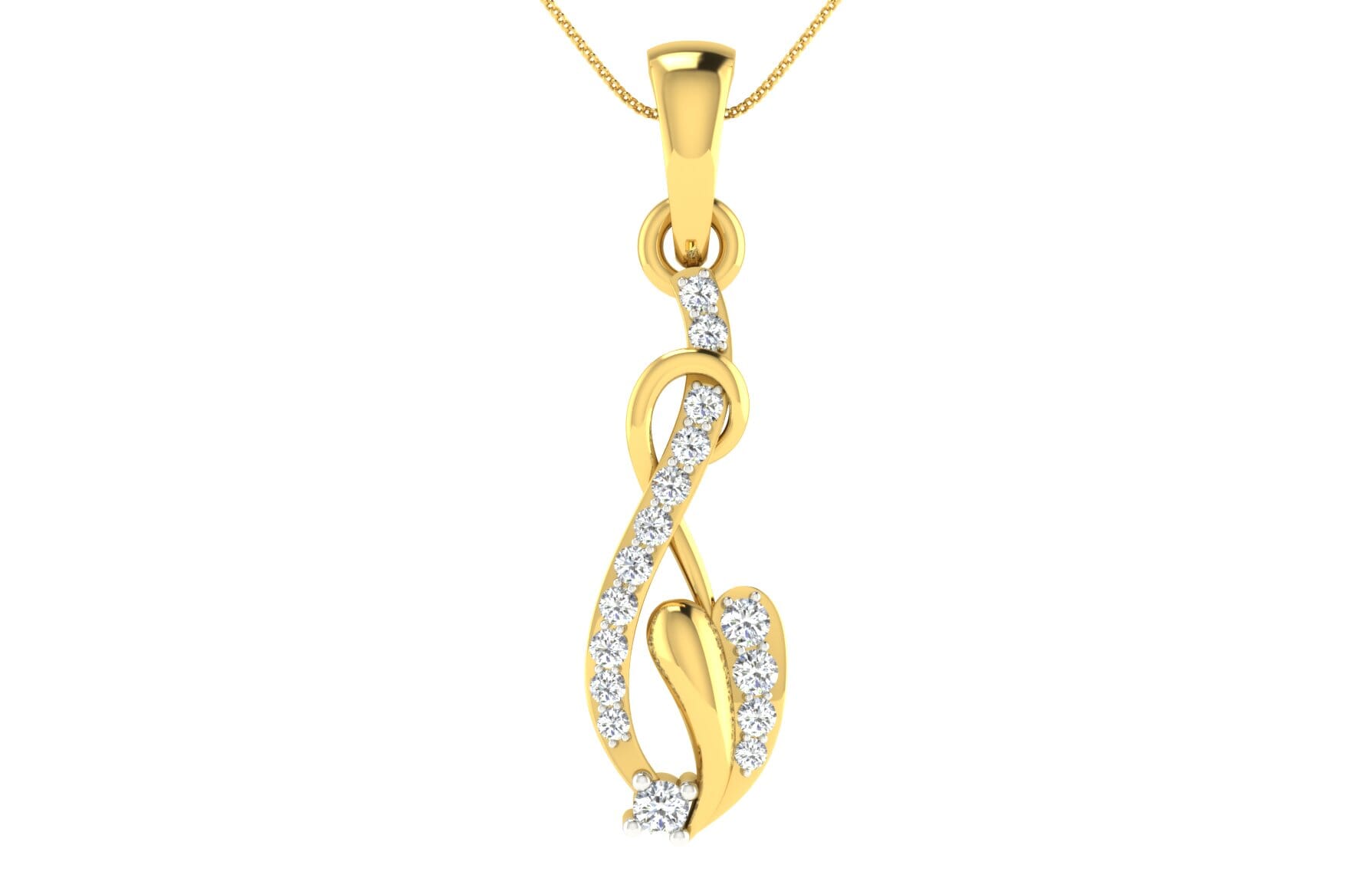 18KT Gold and 0.13 Carat Diamond Pendant