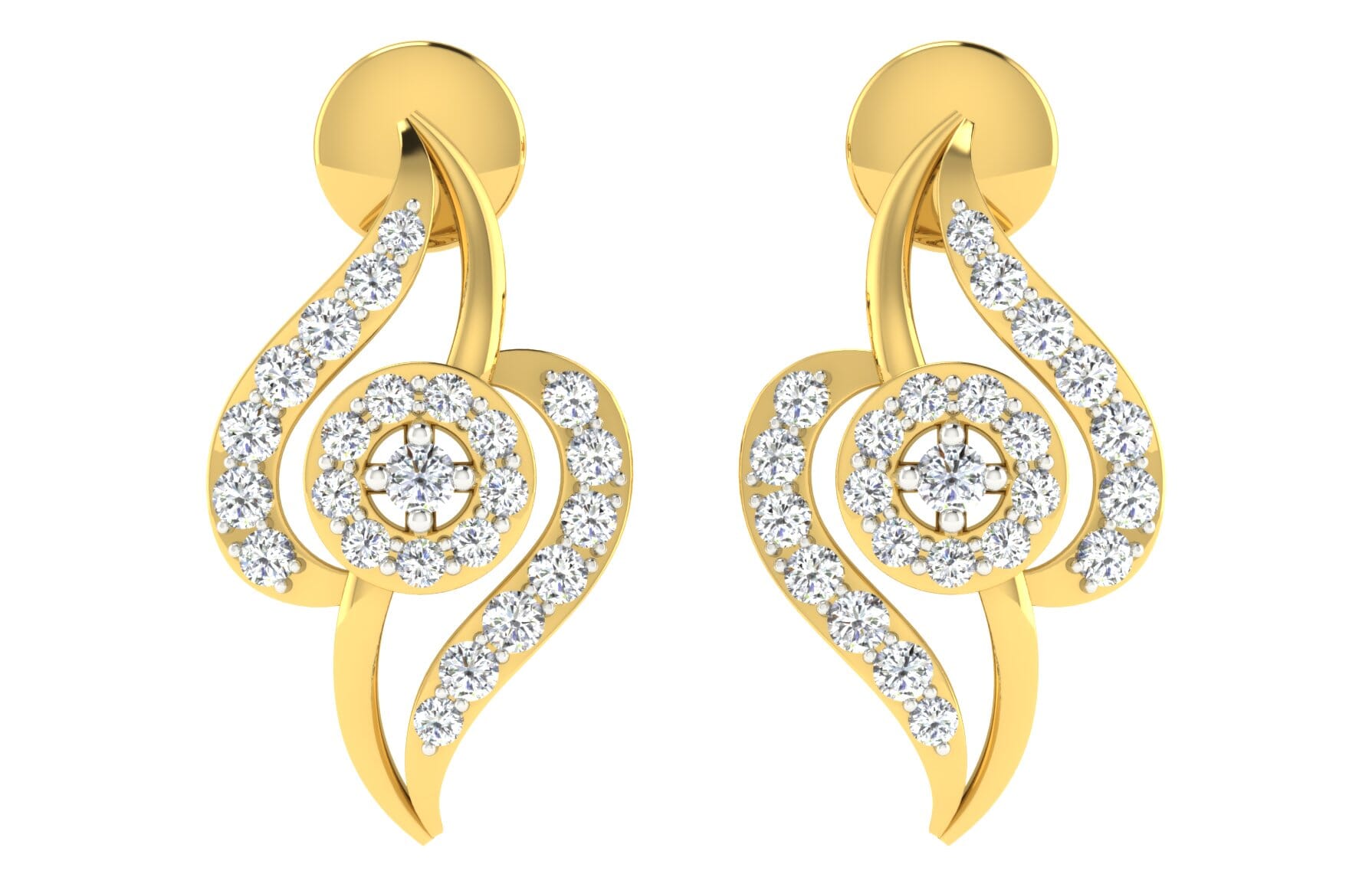 18KT Gold and 0.27 Carat Diamond Earrings