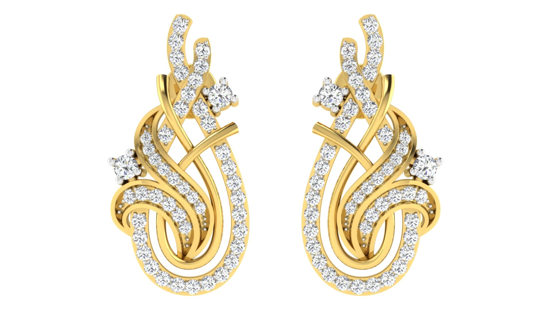 18KT Gold and 0.60 Carat Diamond Earrings