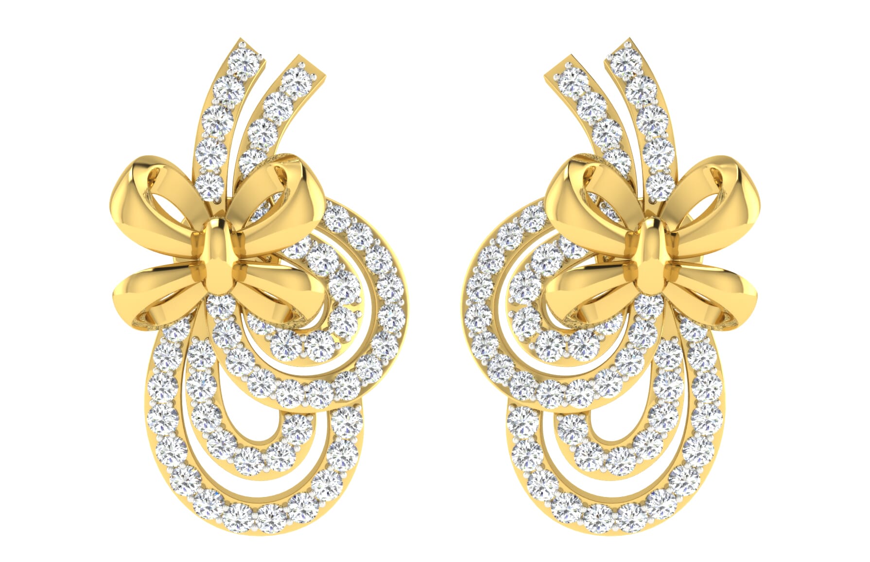 18KT Gold and 0.62 Carat Diamond Earrings