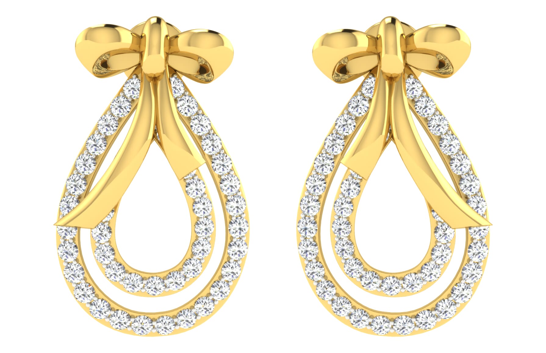 18KT Gold and 0.57 Carat Diamond Earrings