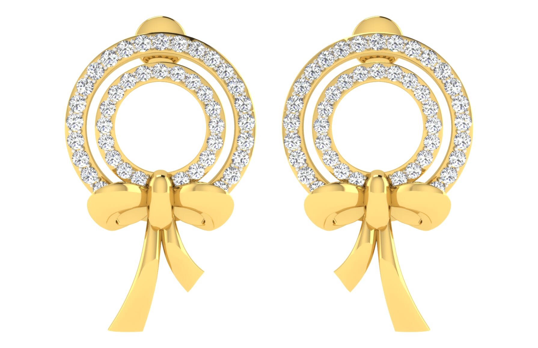 18KT Gold and 0.84 Carat Diamond Earrings