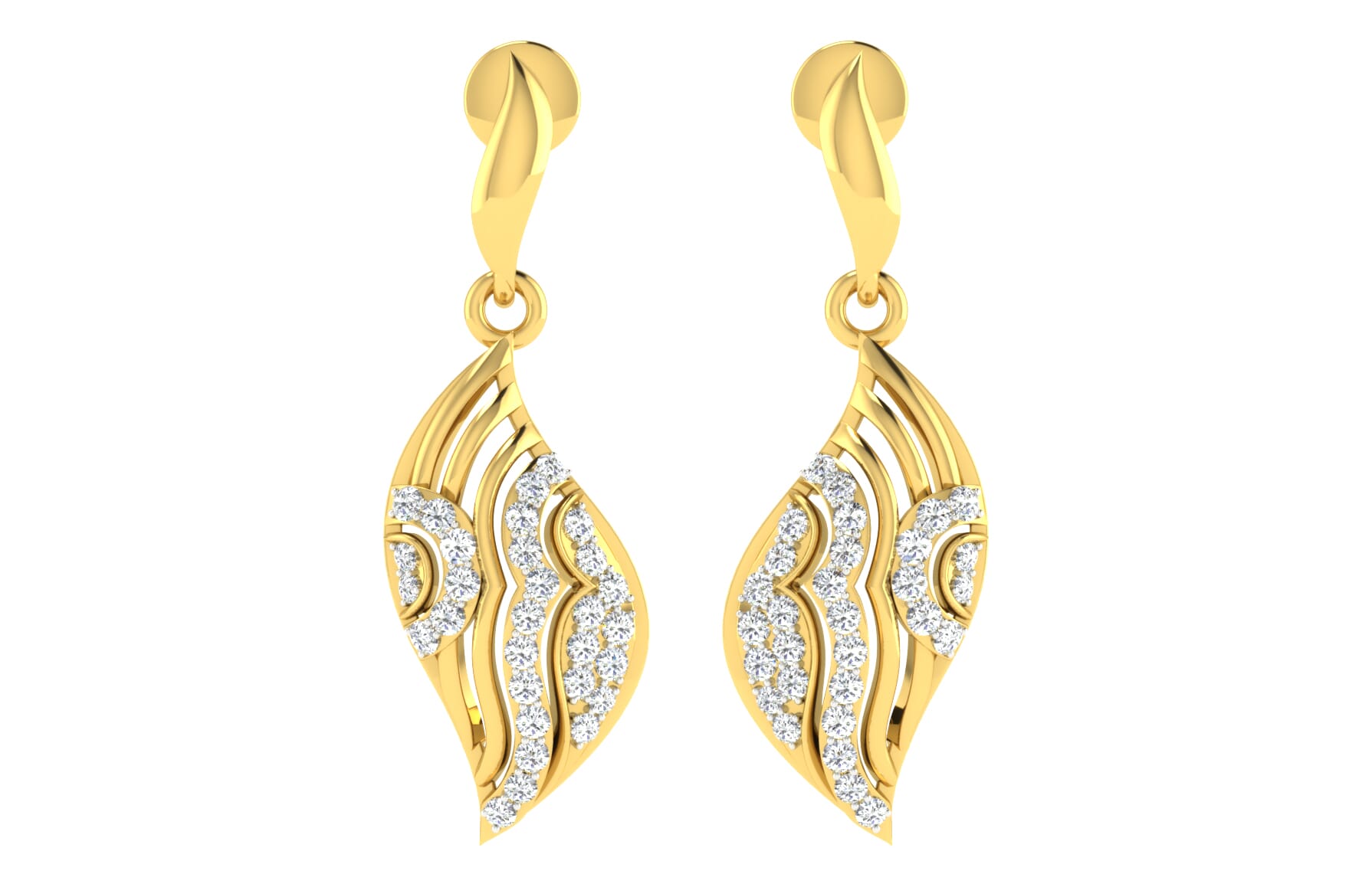 18KT Gold and 0.40 Carat Diamond Earrings
