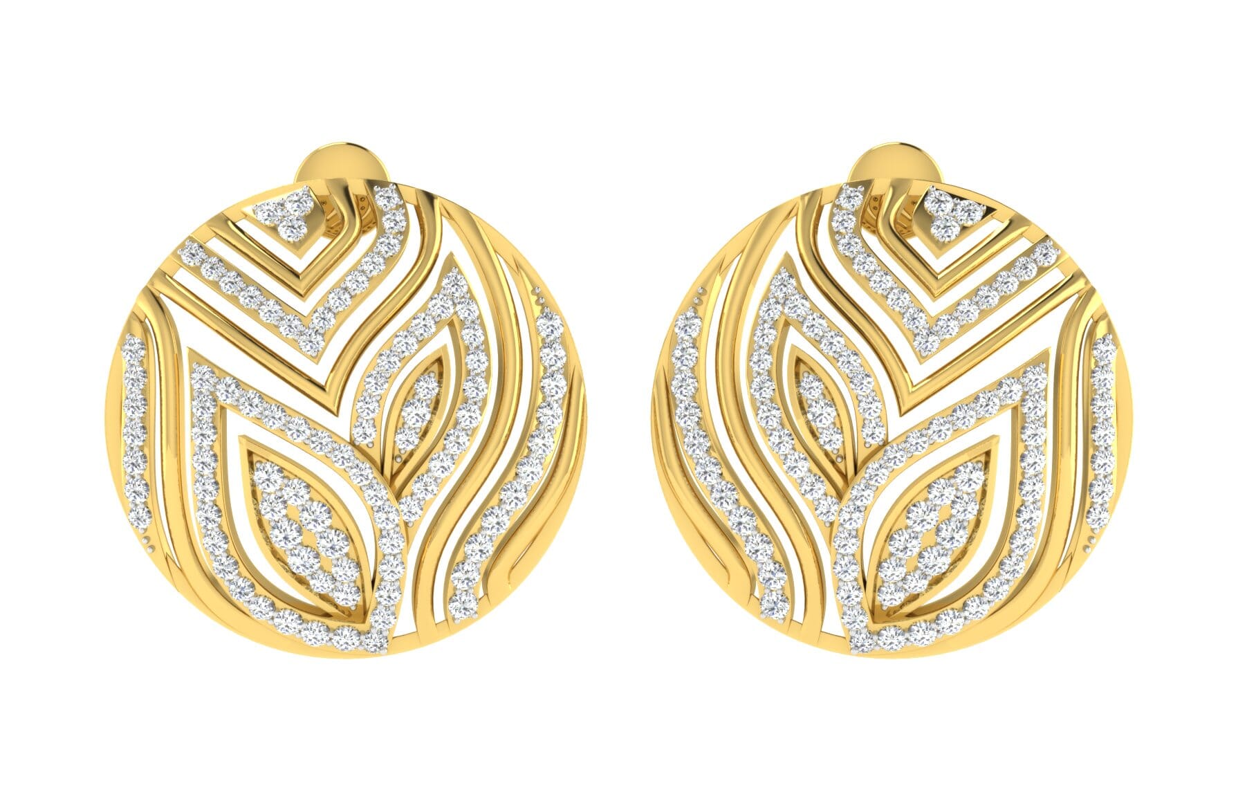18KT Gold and 1.00 Carat Diamond Earrings