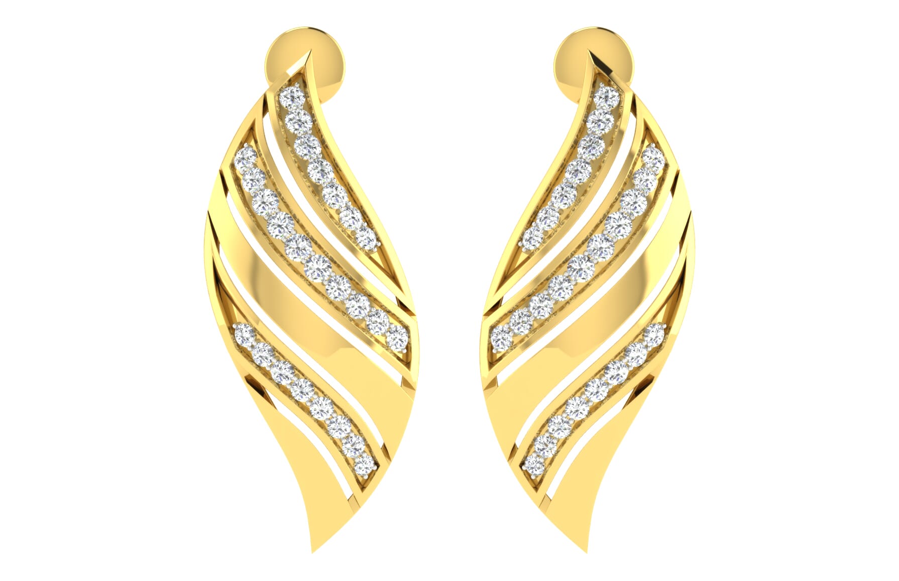 18KT Gold and 0.46 Carat Diamond Earrings