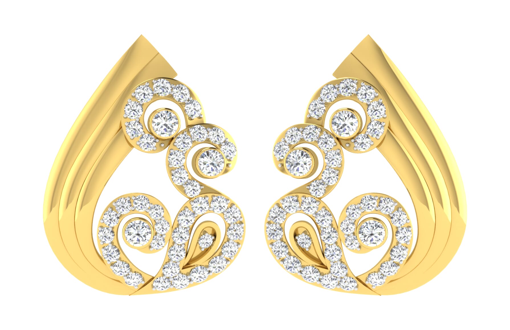 18KT Gold and 0.73 Carat Diamond Earrings