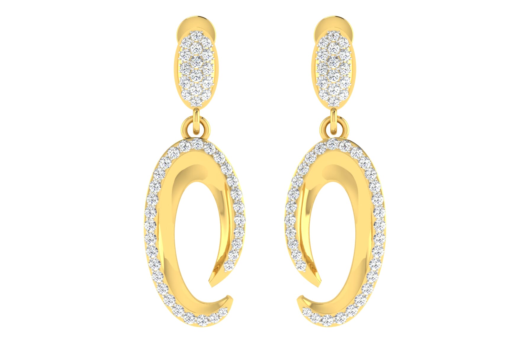 18KT Gold and 0.78 Carat Diamond Earrings