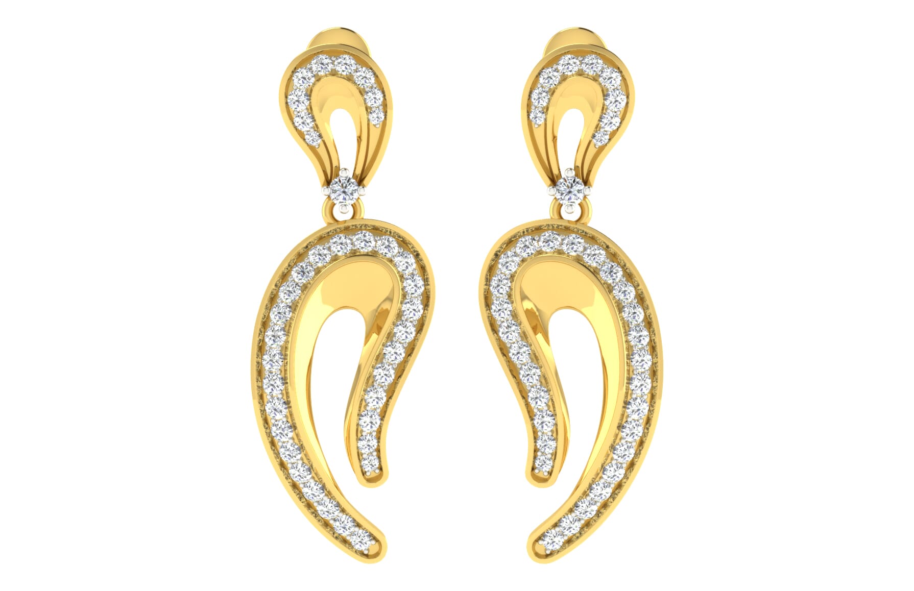 18KT Gold and 0.75 Carat Diamond Earrings