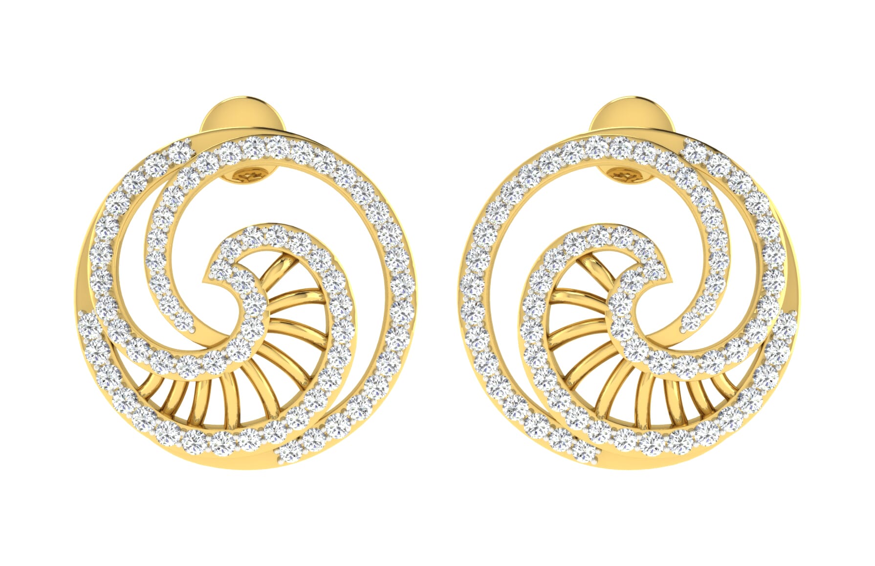 18KT Gold and 0.73 Carat Diamond Earrings