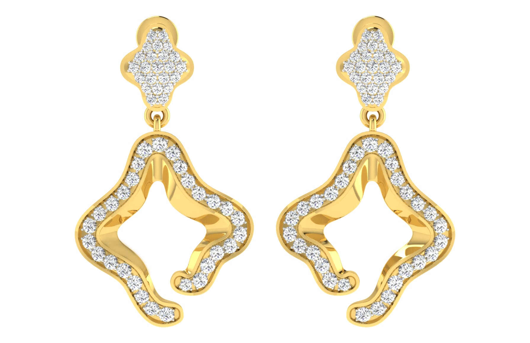 18KT Gold and 0.73 Carat Diamond Earrings