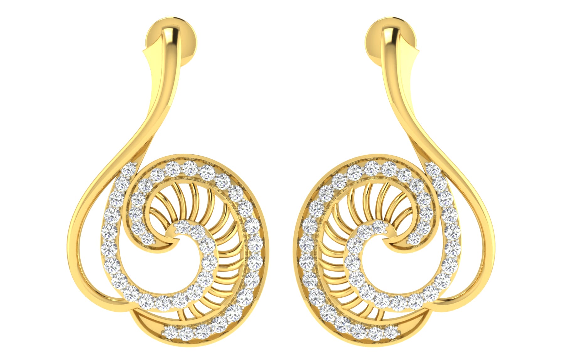 18KT Gold and 0.64 Carat Diamond Earrings