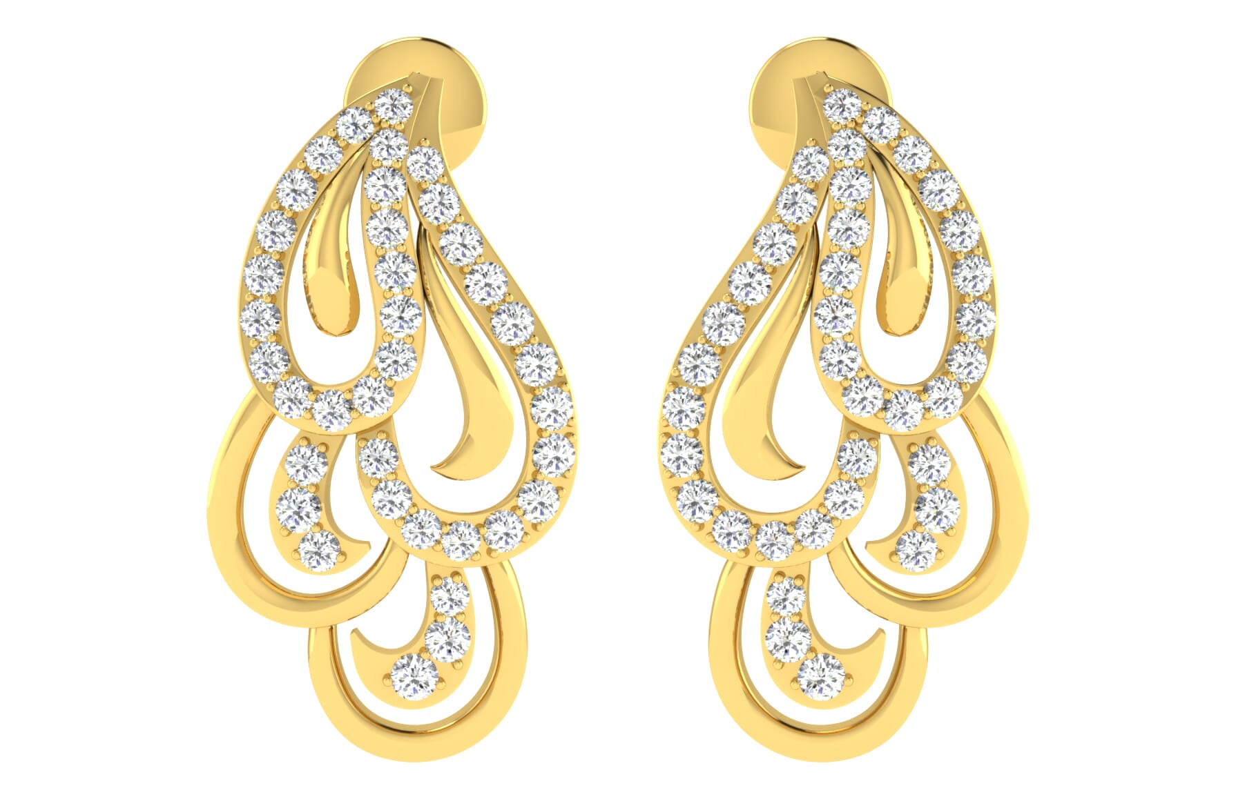18KT Gold and 0.48 Carat Diamond Earrings