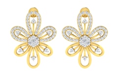 18KT Gold and 1.03 Carat Diamond Earrings