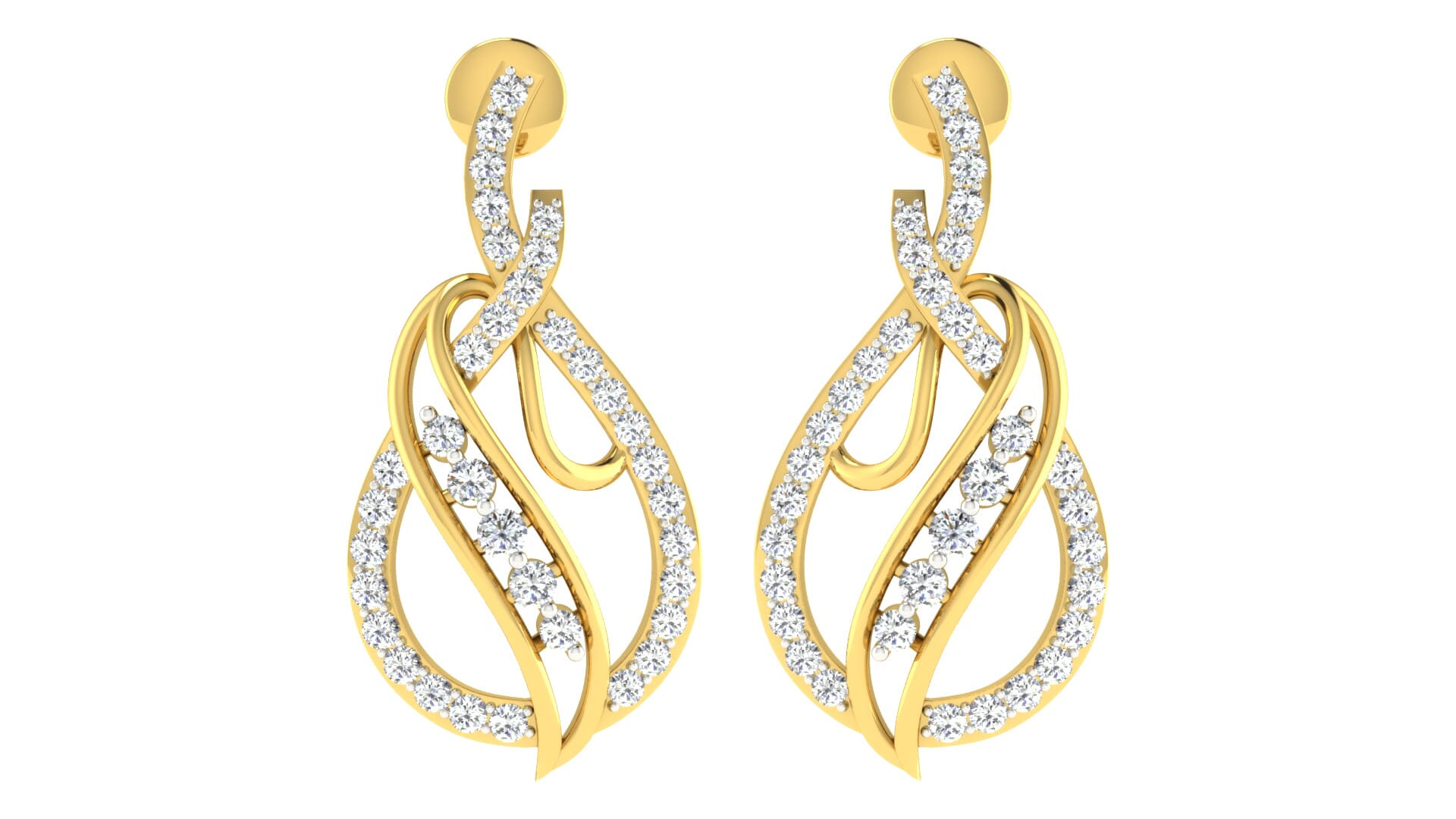 18KT Gold and 0.61 Carat Diamond Earrings