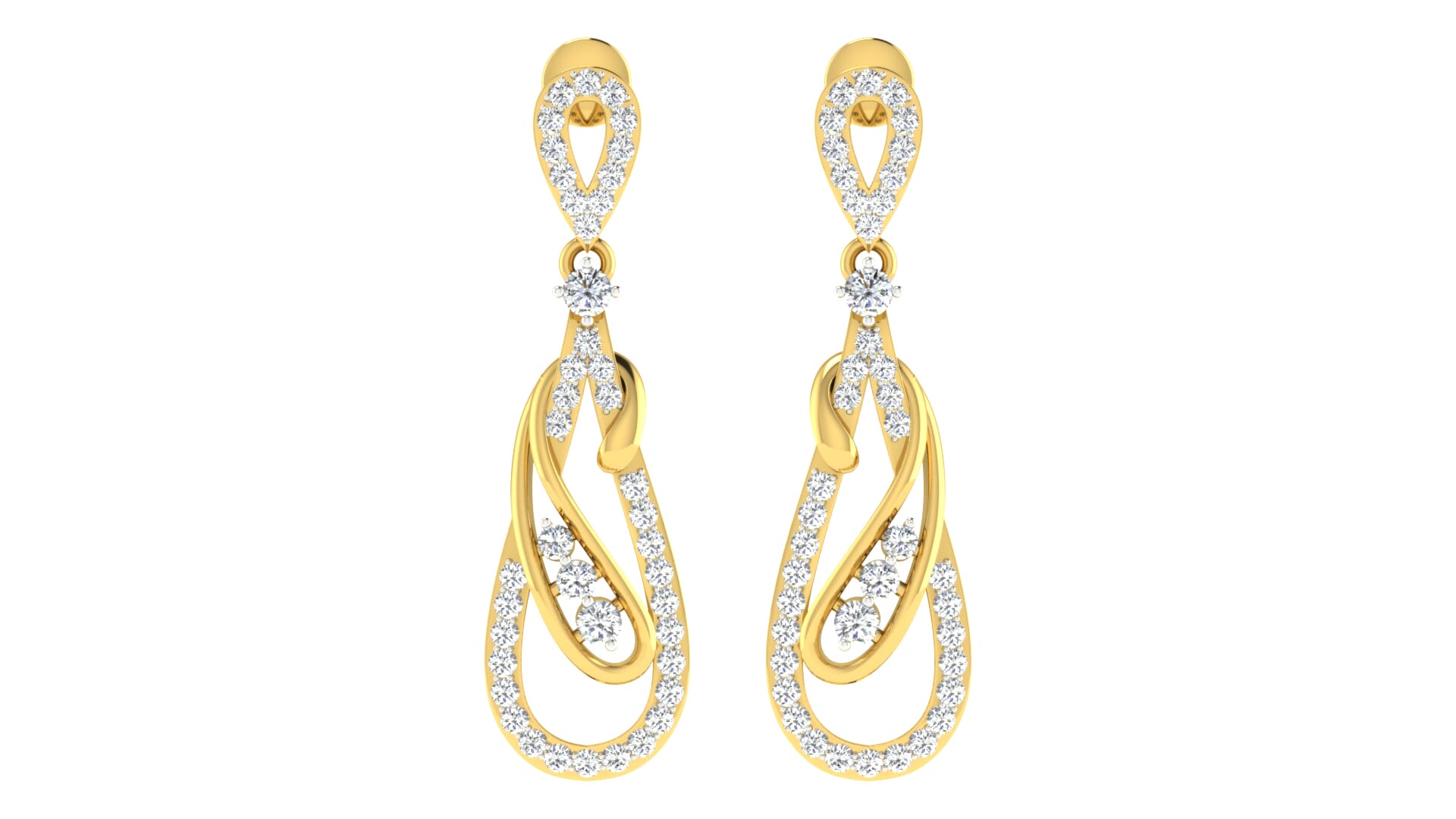 18KT Gold and 0.82 Carat Diamond Earrings